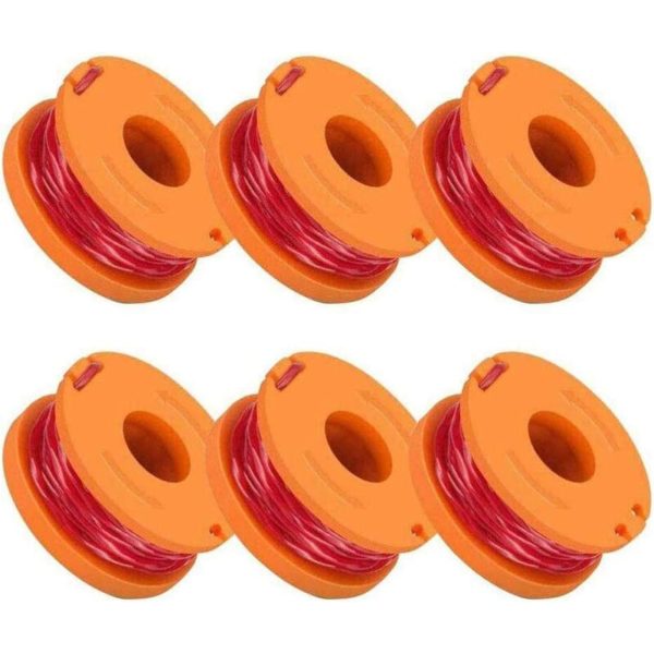 LITZEE Wire Spools for Lawnmowers and Accessories Worx Wa0004 6 Piece Replacement Spool Trimmer Line