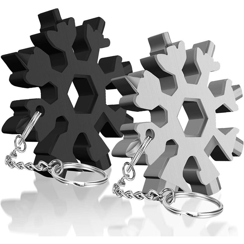 LangRay 20 in 1 Snowflake Multi-Tool with Keychain Useful Light Tools Outdoor BBQ Tool Handy Gifts for Father, Husband, Man, Friends, Christmas