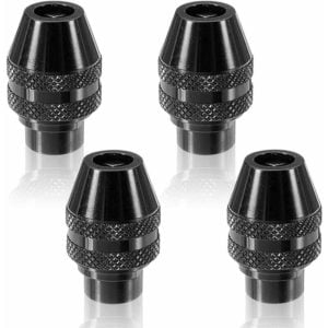 LangRay Keyless Chucks, 4 Pack Mini Keyless Quick Change Chucks Multi Quick Change for Dremel Rotary Tool Accessories, 0.4-3.2mm