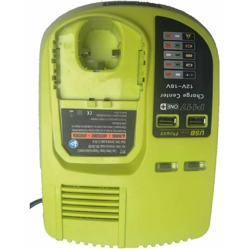 LangRay P117 Ryobi 12-18V NI-CD NI-MH Li-ion Battery Replacement Charger with USB for Ryobi P102 P103 P104 P105 P107 P108 P122 RB18L15 RB18L25