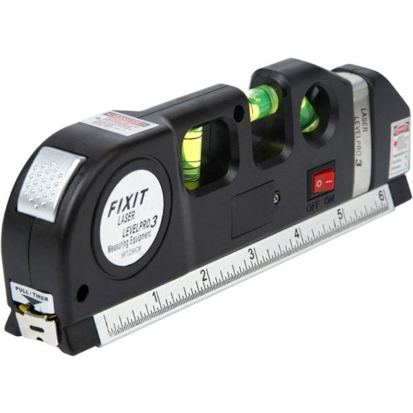 Laser Levels, Multi-Purpose Measuring Tool, Spirit Level, Laser Level, Tape Measure, Horizontal Ruler, and Vertical Metric Self-Leveling Flip-Up