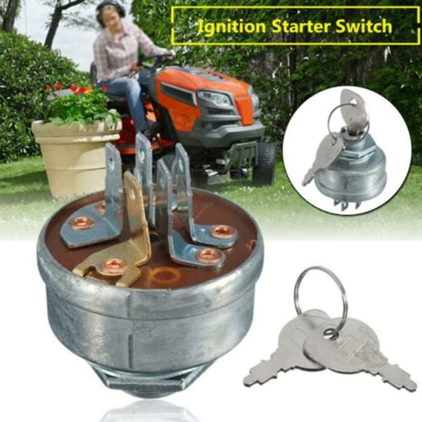 Lawn Mower Tractor Ignition Start Switch, 5 Pin Tools Ignition Start Switch with Key for Mtd 725 0267, Easy to Install