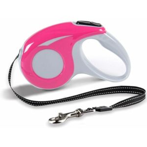 Leads Retractables for dogs, telescopic traction rope, suitable for small and medium-sized dogs 5m, maximum 15kg (pink)