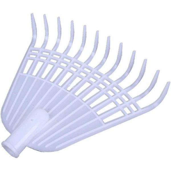 Leaf Rake 12 Teeth White Handleless Agricultural Rake Lightweight Lawn Rake Plastic Garden Tool