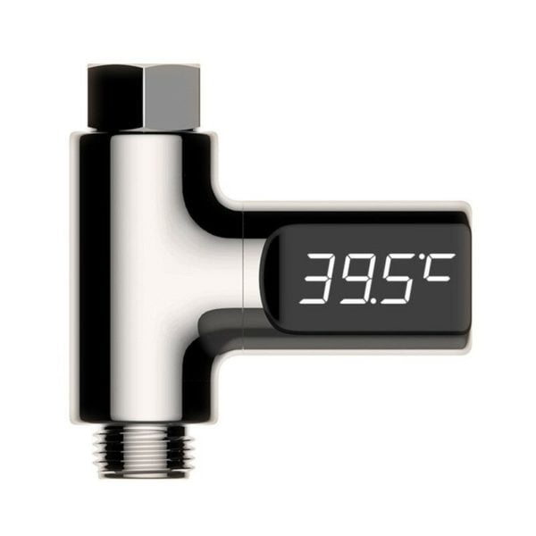 Led Digital Water Thermometer, 585°C Real-Time Self-Generating Shower Thermometer with 360° Rotating Display for Kids, Elderly, Pets