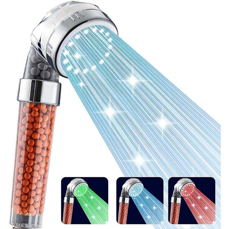 Led Shower Head, High Pressure Handheld Shower Head With 7 Color