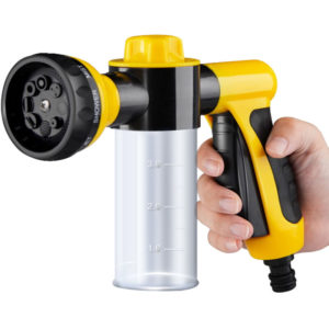 Lifcausal - Foam Spray Gun with 100mL Soap Dispenser Garden Hose Hand Spray Nozzle 8 Adjustable Patterns Lawn Pipe Sprayer Washing Sprinkler for