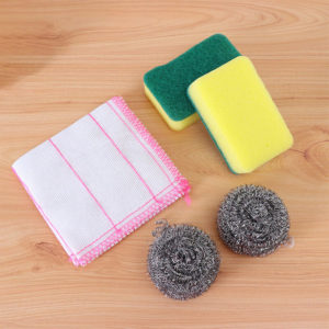 Lifcausal - Microfiber Cleaning Cloth Sponge Scourer Ball Set Kitchen Washing Tools Dish Pans Wash Multi-use Reusable Houseware