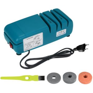 Lifcausal - Professional Electric Knife Sharpener for Straight Serrated Knives and Kitchen Shears with 3 Stage Diamond Sharpening Wheel for Sharp
