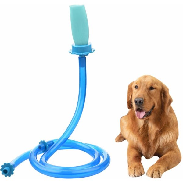 Lifcausal - Slip-on Dog Wash Hose Attachment Handheld Pet Shower Hose for Showerhead Sink 5FT Hose Length Fits Up to 6 Inch Diameter Heads (not for