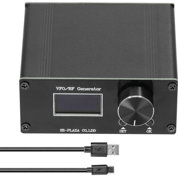 Lifcausal - vfo rf Generator Dot Swept Frequency Amplitude Adjustable 0.5PPM Radio Frequency Signal Source sma Output Interface (Black 23.5-6000Mhz)