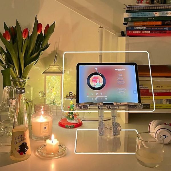 Liftable Reading Rack Acrylic Reading Rack Ins Telescopic Transparent Computer Tablet Ipad Stand Reading( Thsinde