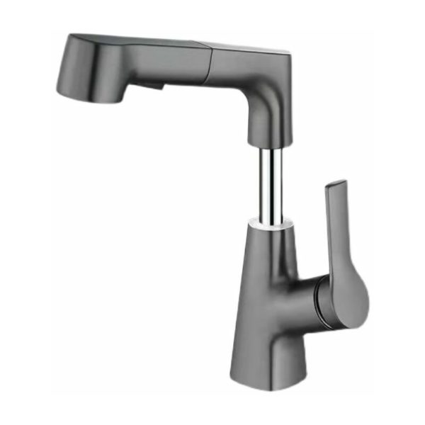 Lifting pull-out faucet telescopic faucet basin hot and cold water faucet - gray