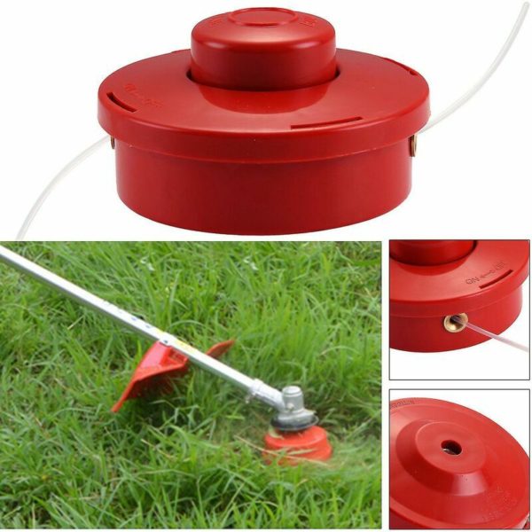 Line Spool Brush Cutter GrassTrimmer Head Universal Red Strimmer Bump Feed