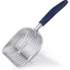 Litter Shovels Metal Alnium Alloy Cat Litter Shovel with Long Handle Easy to Clean for Pets, Straight Stripes