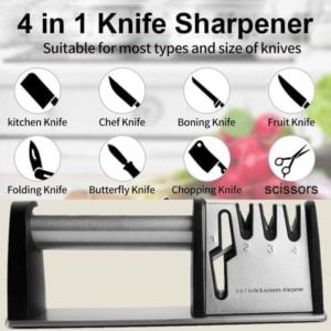 Litzee - Professional knife sharpener, knife sharpener 4-stage knife sharpener Scissor sharpener For shears, diamond rods for coarse grinding of