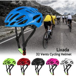 Lixada - 32 Vents Ultralight Integrally-molded eps Sports Cycling Helmet with Lining Pad Mountain Bike Bicycle Unisex Adjustable Helmet, Black - Black