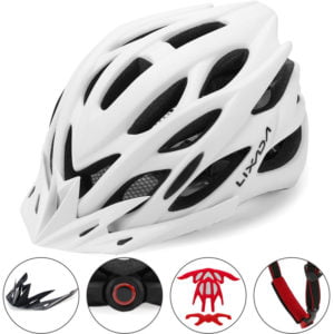 Lixada - Breathable Cycling Helmet with Sun Visor Women Men Lightweight Safety Helmet Bike Helmet for Mountain Bicycle Road Bike,model:White
