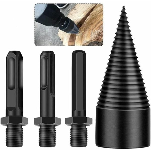 Log Splitter Tapered Shaft for Step Drill Cutter Wood Splitter Steel Tapered Bit High Speed 32mm