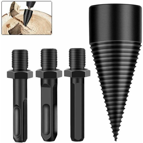 Log Splitters,42mm Wood Splitter Drill Bit, Tapered Wood Splitter for Wood Drill and Wood Milling Cutter, Durable Splitting Screw Cone Wood Chipper