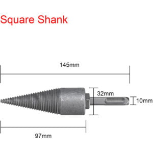 Log Wood Splitting Split Electric Hammer Drill Splitter Cone Firewood Copper Square shank