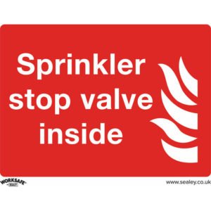 Loops - 10x sprinkler stop valve Health & Safety Sign Self Adhesive 200 x 150mm Sticker