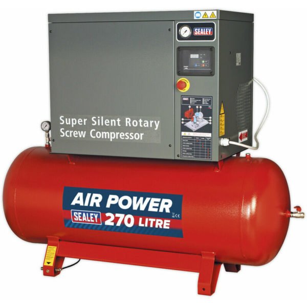 Loops - premium 270L Screw Air Compressor - 10HP Low Noise Large Floor Standing Unit