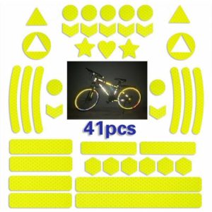 Lot of 41 reflective reflective reflective stickers for night security Universal fixation for bike, car, stroller, helmet, motorcycle, scooter, toys