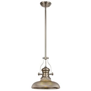 Luminosa Lighting - Telescopic Dome Ceiling Pendant E27 With 30cm Round Glass Shade, Polished Nickel, Smoked