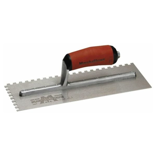 M702SD Notched Trowel Square 1/4in DuraSoft® Handle 11 x 4.1/2in - Marshalltown