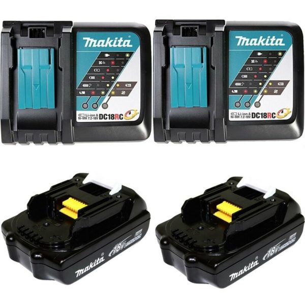 Makita - BL1815 18v 2x lxt 1.5ah Lithium Batteries + DC18RC Dual Pack Fast Charger