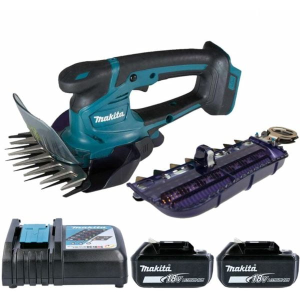 Makita DUM604 18V LXT Grass Shears 160mm With 2 x 5.0Ah Batteries & Charger