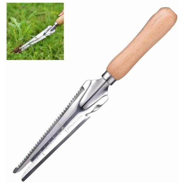 Manual Garden Weeder Stainless Steel Weeding Shovel with Measure Gardening Spade