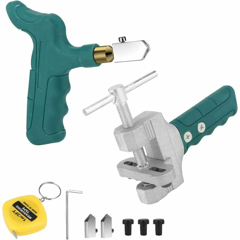 Manual Glass Cutters Tile Cutter Cutting Tools, 9-Piece Diamond Glass Cutter Set Manual Tile Cutter Tools Kit for Mirrors, Windows and Pallets
