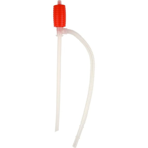 Manual pump for liquid transfer between two containers. Filling a kerosene stove. Easy pumping, siphoning and quick transfer between two tanks.