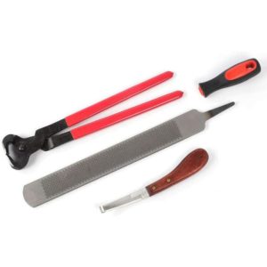 Marshal Tools-Ferrant Kit with hoof hoof, shoe clipper with professional grater and metal shears miniature tongs stab knife tools for donkey horses