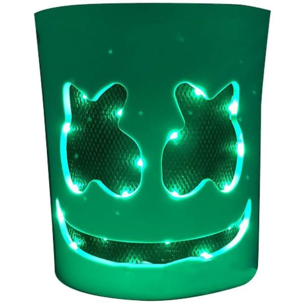 Marshmello led Mask dj Cosplay Helmet Marshmello Costume Mask Light Up led Mask Party Cosplay Mask Green