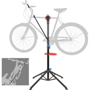 Mechanic Bike Repair Stand with Tool Tray, Adjustable Release Telescopic Bicycle Maintenance Rack, Lightweight Home Workstand - Homfa