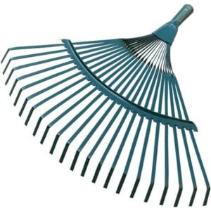 Metal Broom - Large Lawn Rake - Garden Tool - 22 Teeth - Flat Head