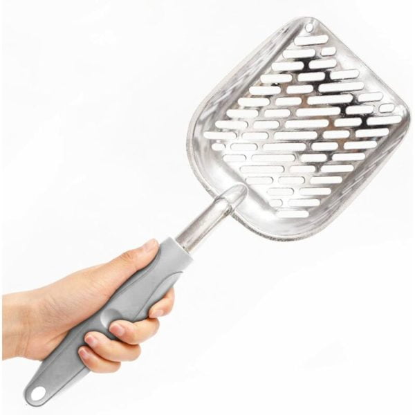 Metal Cat Litter Shovel, Aluminum Alloy Litter Shovels with Rubber Handle for Pets Durable Pet Sifting Shovel