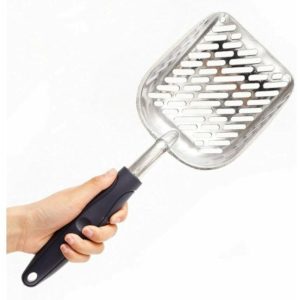 Metal Cat Litter Shovel, Aluminum Alloy Litter Shovels with Rubber Handle for Pets Durable Pet Sifting Shovel