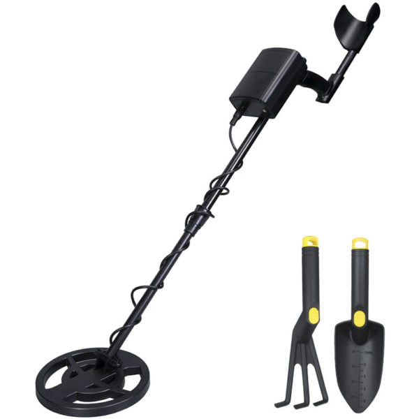 Metal Detector High Accuracy Adjustable Stem 8 Inch Waterproof Coil All Metal & Disc Modes with Sand Shovel & Rack Digging Tool Accessories for