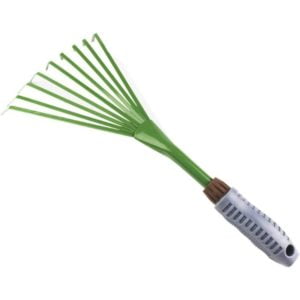 Metal Garden Rake Nine Teeth Rake Grass Rake Leaves and Flowers Iron Rake Rake Agricultural Tools Tillage Sweep Garden Waste