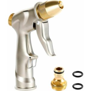 Metal Spray Gun Adjustable Zinc Alloy Watering Gun with Brass Nozzle High Pressure Spray Gun for Gardening Car Wash Cleaning