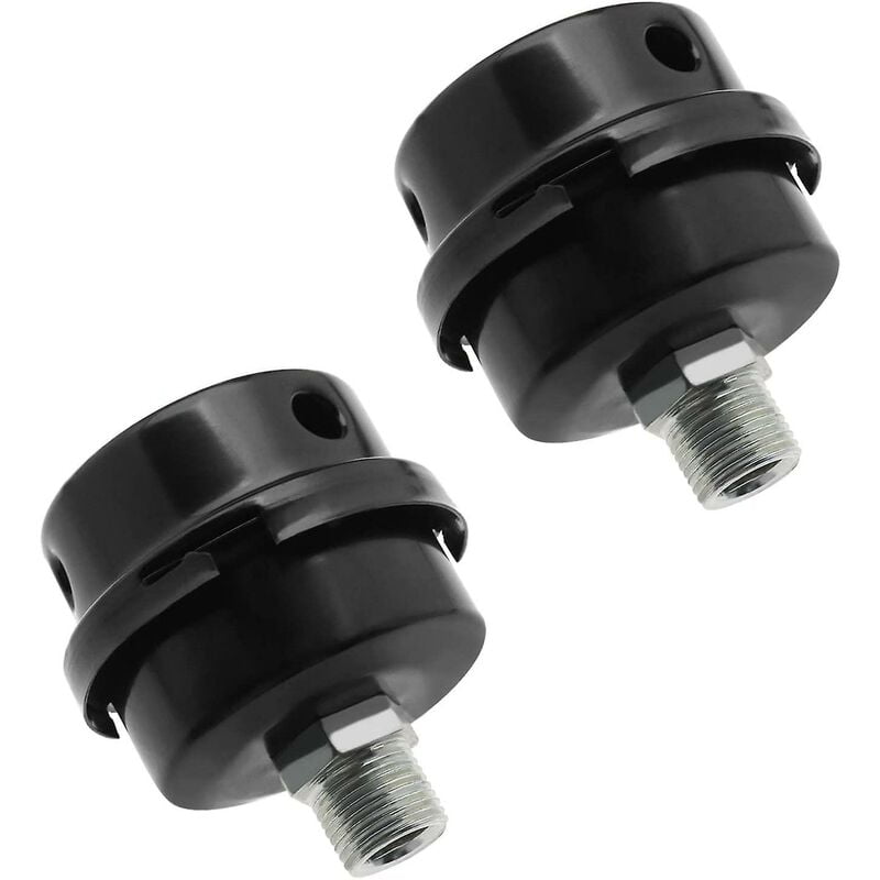Metal air compressor filter silencer Metal thread Male Filter of silent air compressor for generator exhaust system (black) (2 parts)