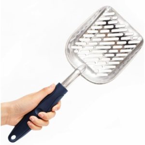 Metal litter shovel, aluminum alloy litter shovels with rubber handle for pets Durable pet sifting shovel