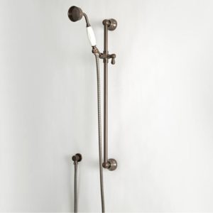 Milano - Elizabeth - Traditional Riser Rail Shower Kit with Hand Shower Handset, Hose, Slide Bar and Outlet Elbow - Oil Rubbed Bronze