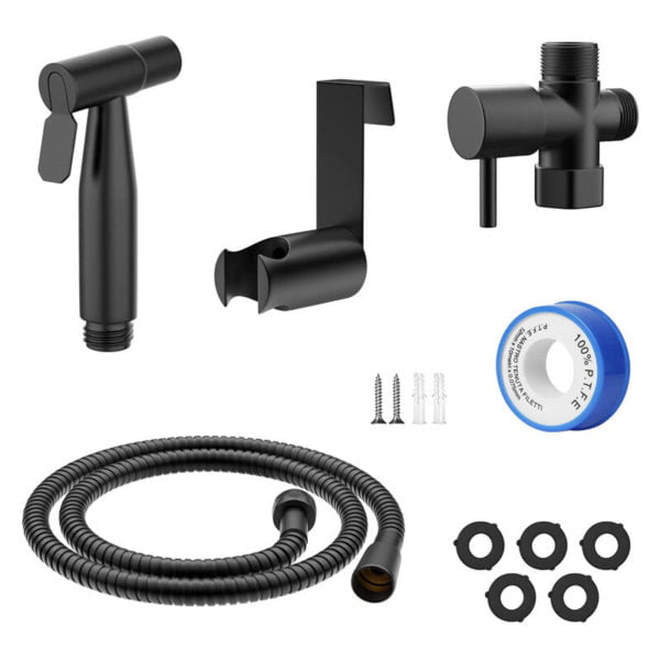 Mimiy - Toilet Hand Shower Kit, Shower Head for Bathroom Cleaning(black)