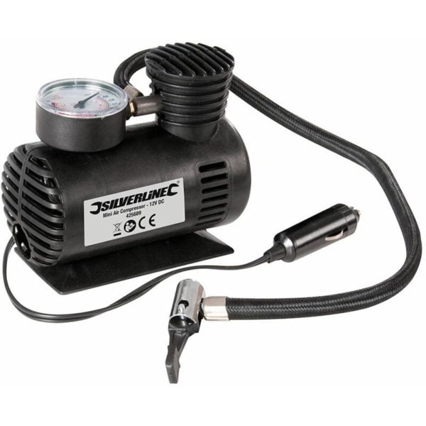 Mini Air Compressor - 12V dc - Silverline