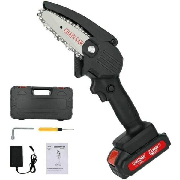 Mini Cordless Chainsaw, 4 Inch Mini Chainsaw, Small Electric Chainsaw with 2AH Battery Charger for Woodcutting Farming Garden Yard